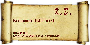 Kelemen Dávid névjegykártya